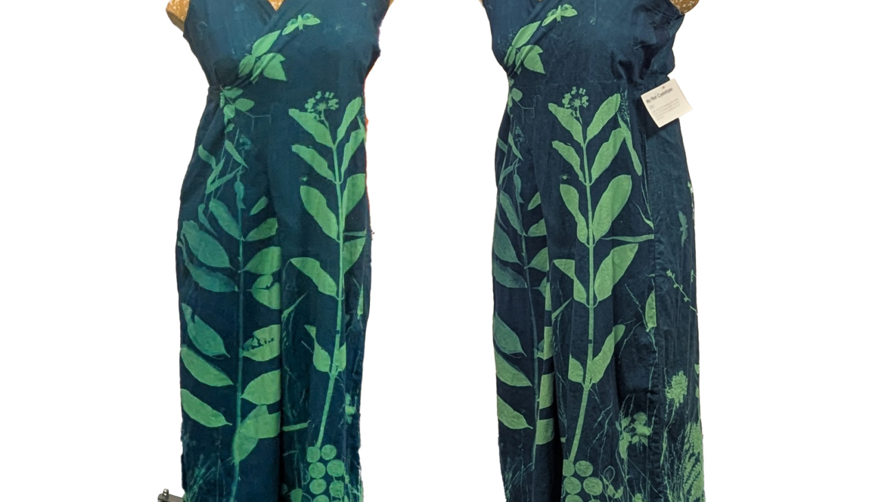 Two Views of the piece, My First Cyanotype.