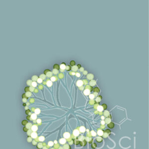 Cyanobacteria Snowella on a grey background. It kinda looks friendly.